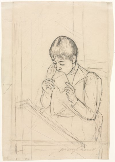 Mektup recto, Mektup tersi, 1891. by Mary Cassatt