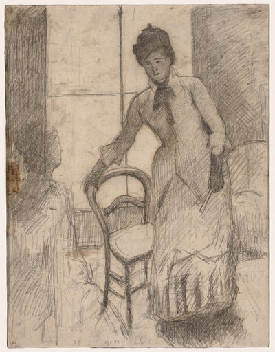 Ziyaretçi recto, Ziyaretçi verso, c. 1881. by Mary Cassatt