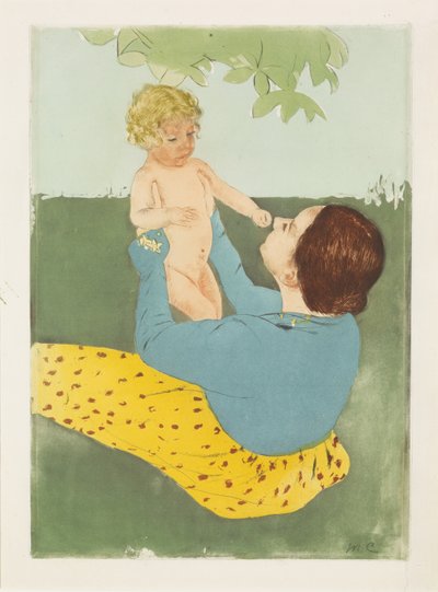Under the Horse-Chestnut Tree, 1896-97 (drypoint & aquatint in colours) by Mary Cassatt