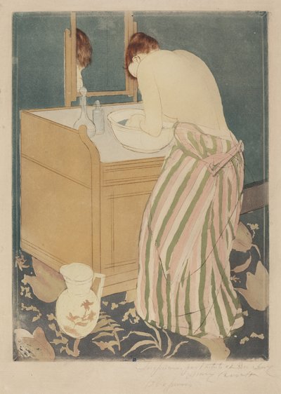 kadın banyo by Mary Cassatt