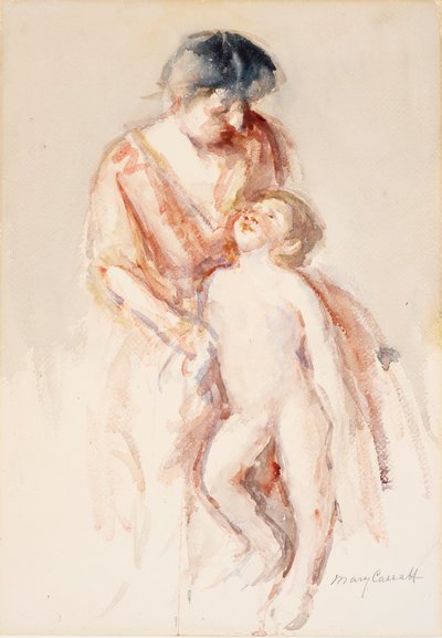 Solunda Çıplak Erkek Olan Kadın by Mary Cassatt