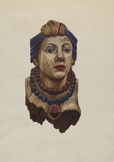Hint Prensesi Figürbaşı, c. 1938. by Mary E Humes