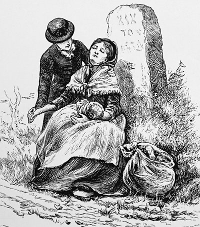 Evlenmemiş bir anne ve bebeği yol kenarında bitkin halde bulundu by Mary Ellen Edwards