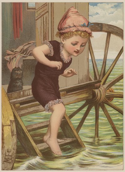Kız yüzmek üzere (chromolitho) by Mary Ellen Edwards