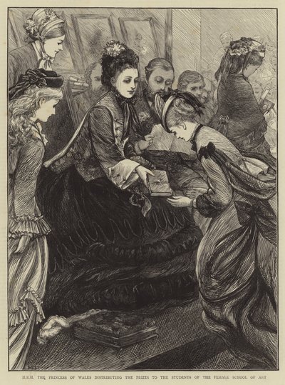 Galler Prensesi SAİK Kadın Sanat Okulu Öğrencilerine Ödülleri dağıtıyor by Mary Ellen Edwards