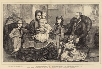 Majesteleri Galler Prensi ve Prensesi Çocuklarıyla Birlikte by Mary Ellen Edwards