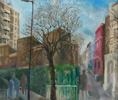 Ladbroke Grove karantinası: 5, Blenheim Crescent, 2021 (gemide petrol) by Mary Kuper