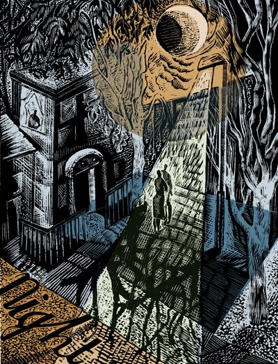 Gece, 2016 (vinil gravür) by Mary Kuper
