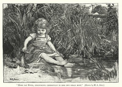 Silas Marner - Here sat Eppie, discoursing cheerfully to her own small boot  by Mary L. Gow