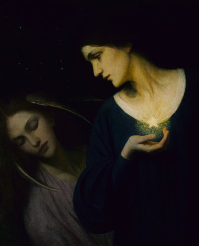 Gece ve Kızı Uykusu, 1902. by Mary L. Macomber