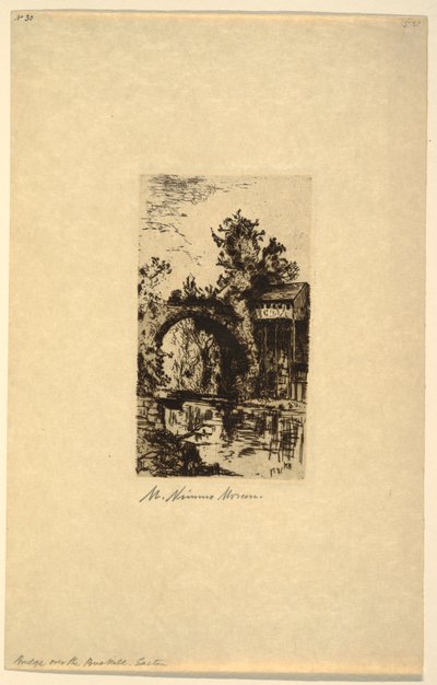 Bushkill Nehri üzerindeki köprü, Easton, Pensilvanya by Mary Nimmo Moran