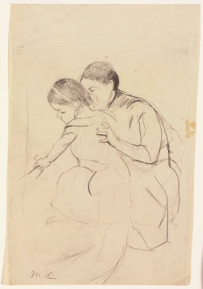 Sol Eliyle Küvete Dokunan Bebek, Hemşiresinin Tuttuğu, 1891 dolayları by Mary Cassatt