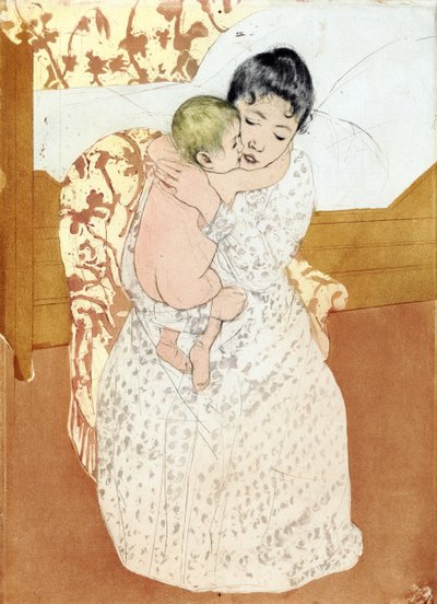 Anne okşaması 1891; Mary Cassatt tarafından by Mary Stevenson Cassatt