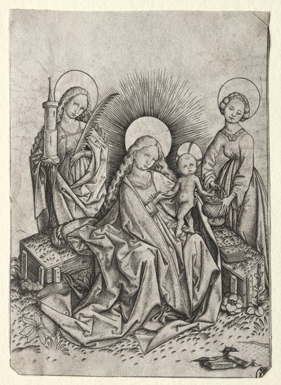 Madonna ve Çocuk, St. Barbara ve St. Arasında Bir Bahçede. Dorothy by Master ES