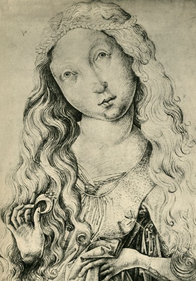 Yüzüklü bir kadının portresi, St Catherine, 1450-1470, 1943. by Master ES