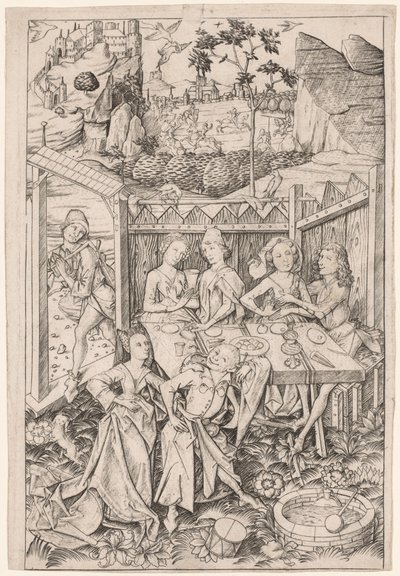 Aşk Bahçesi Büyük Tabak, c. 1465. by Master E. S.