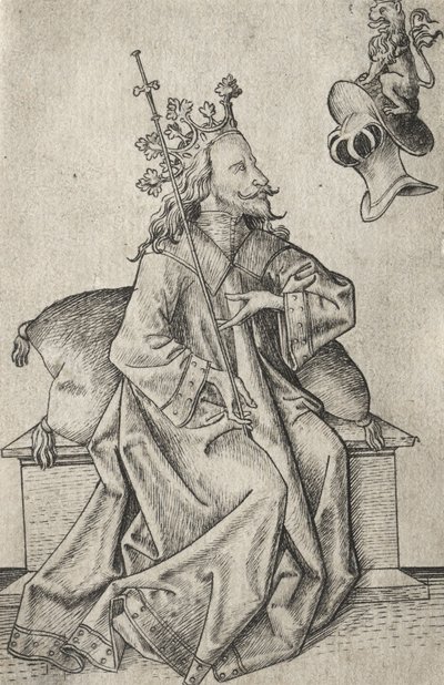 Küçük Oyun Kağıtları: İkinci Takım: Miğferler: Kral ve Miğferli İskambil Kartları, by Master E. S.