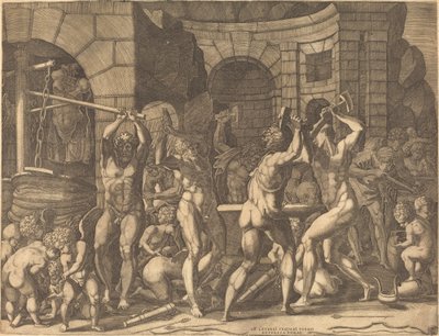 Vulcan ve Tepegöz Okları Dövme by Master FG, after Francesco Primaticcio