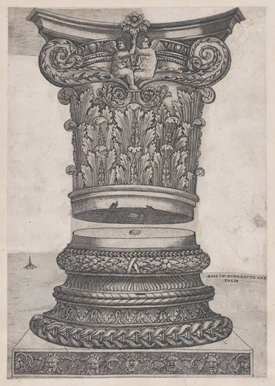 Roma görkeminin aynası: Süslü başlık ve kaide, yakl. 1537., yaklaşık 1537 by Master GA