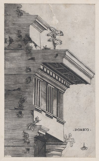 Görkemli Roma Aynası: Dor düzeni, yaklaşık. 1537., yaklaşık 1537 by Master GA