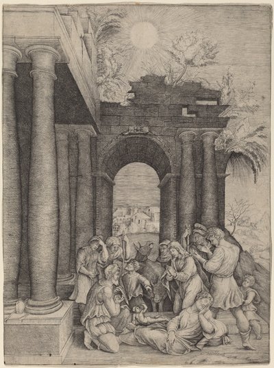 Çobanların hayranlığı by Master HFE after Domenico Beccafumi