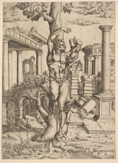 Ağaca Karşı Adam, ca. 1543-44. by Master IQV