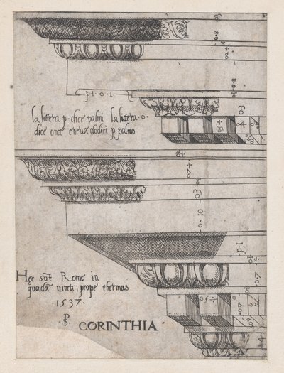 Roma ihtişamının aynası: Korint saçaklığı, 1537., 1537 by Master PS