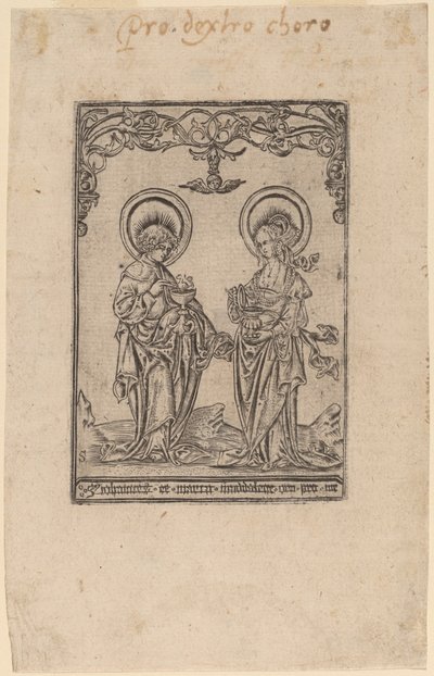 Aziz Mary Magdalene ve Aziz John the Evangelist by Master S