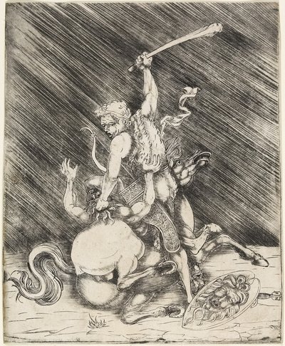 Herkül ve Cacus, c.1505-1520 (kuru noktalı dağlama) by Master of 1515