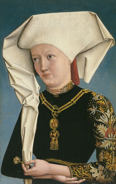 Kuğu Nişanı giyen bir bayanın portresi by Master of Ansbach