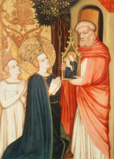 Meryem Ana Resmi olan Bir Münzevi by Master of Bat