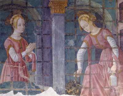 İtalya, Piedmont Bölgesi, Alessandria eyaleti, Santa Maria Assunta Bazilikası'ndaki şapelde fresk by Master of Crea