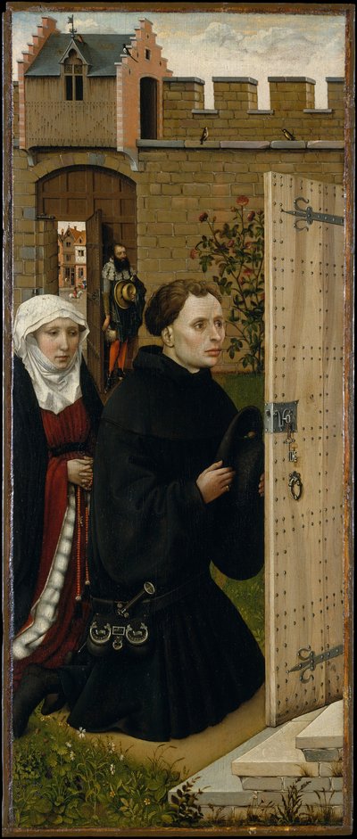 Müjde Üçlü Parçası (Merode Altarpiece), c.1427-32 (meşe üzerine yağlı boya) by Master of Flémalle