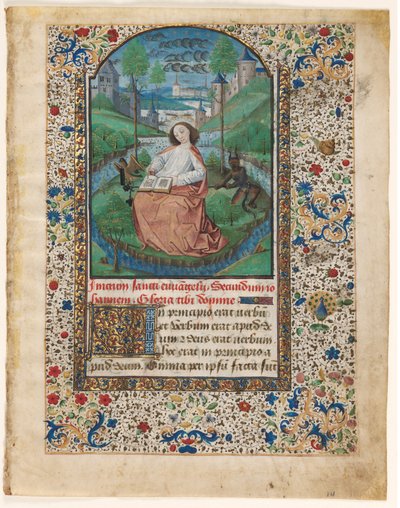 Bir Saatler Kitabından Yaprak: John on Patmos (1 / 2 Kesilmiş Yaprak) by Master of Jacques de Luxembourg