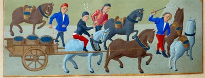 Üzüm hasadı ve nakliyesi Master of Savoy Adelaide (15. yüzyıl) ve Master of Jean Rolin (15. yüzyıl) tarafından "" Burgonya Düşesi, Adelaide of Savoy