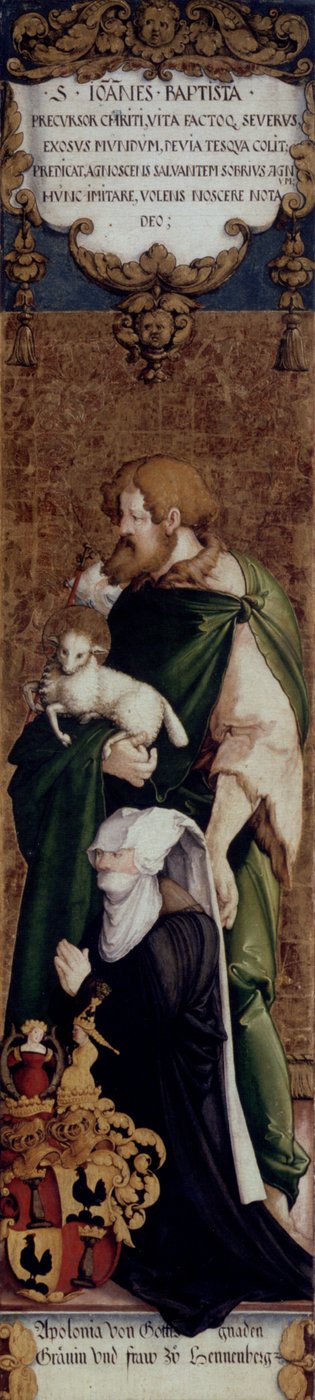 St. Donör Apollonia von Henneberg ile Vaftizci Yahya by Master of Messkirch