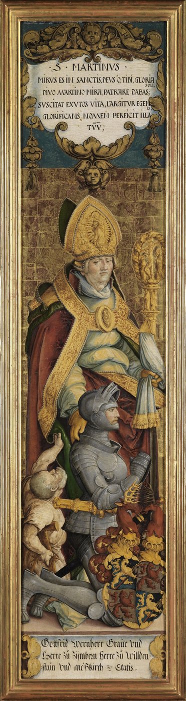 Gottfried Werner von Zimmer ve bir dilenci ile Saint Martin of Tours by Master of Messkirch