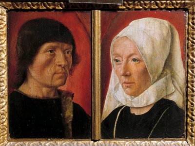 Bir adam ve karısının portresi. Bir çiftin temsili (çift portre). Master De Saint Gilles'in resmi (1490-1510 arasında aktif), Fransız okulu by Master of Saint Giles