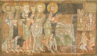İsa'nın Kudüs'e girişi, yaklaşık 1125 (fresk) by Master of San Baudel