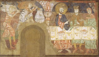 Cana'da Evlilik, yaklaşık 1150 (tuval üzerine fresk) by Master of San Baudelio de Berlanga