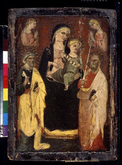 "Madonna ve Çocuk Aziz Peter ve Paul ile Enthroned" (Madonna ve Saints Peter ve Paul ile Enthroned Çocuk) Muciano