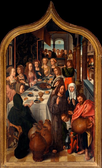 Triptik: “Cana'nın Düğünü”” San Lorenzo ustasının tablosu. San Lorenzo della Costa Bölgesi, Santa Margherita Ligure (Cenova) by Master of San Lorenzo