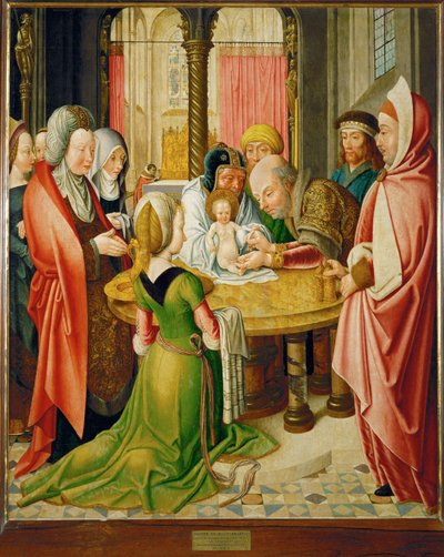 Sünnet, bir sunağın iki panelinden biri ... by Master of St. Severin