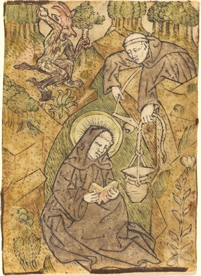 Aziz Benedict ve Keşiş Romanus by Master of St. Wolfgang