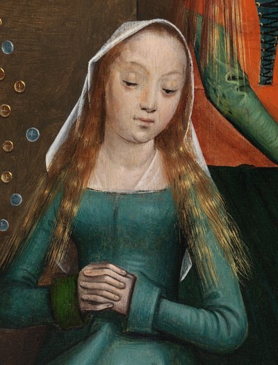 Aziz Nicholas Altarpiece'inden Aziz Nicholas Hayır Kurumu detayı, c.1486-93 (panel üzerine yağlı boya) by Master of The Legend of St. Lucy