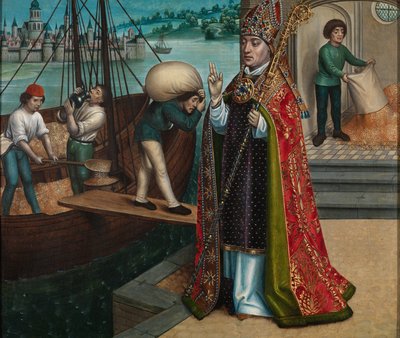 Tahıl Mucizesi, St. Nicholas Altarpiece'den, c.1486-93 (panel üzerine yağlıboya) by Master of The Legend of St. Lucy