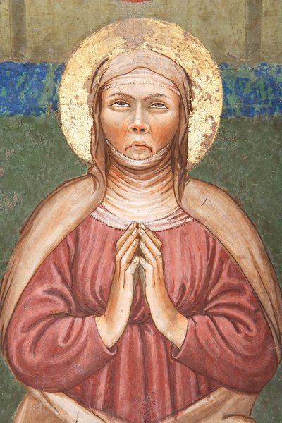 "Pentekost", Meryem Ana Detayı, c.1420 (fresk) by Master of Vignola