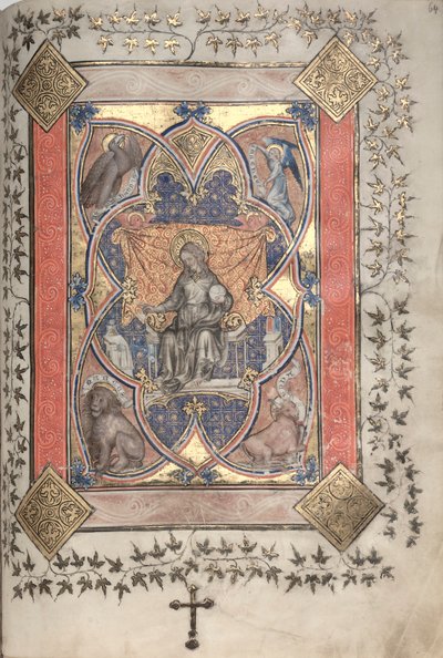 Gotha Missal: Fol. 64r, Majesteleri İsa, c. 1375. by Master of the Boqueteaux