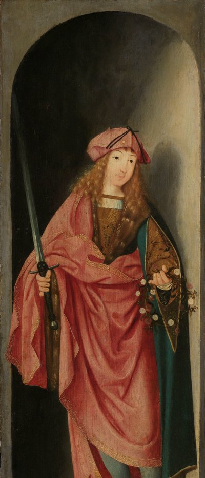 Aziz Valerian, bir triptiğin sol kanadı by Master of the Brunswick Diptych (attributed to)
