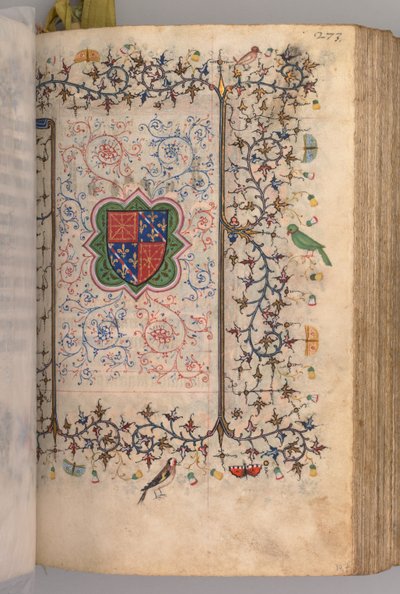 Charles the Noble, Navarre Kralı 1361-1425 saatleri: fol. 137r, Arması..., c. 1405. by Master of the Brussels Initials and Associates